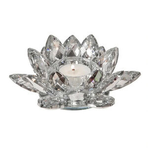 Crystal tea light holder shiny silver  mirrored stunning luxury candle decor